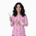 Pink Dental Care & Lollipop Printed Medical Lab Coat - Front Zipper Unisex Jacket