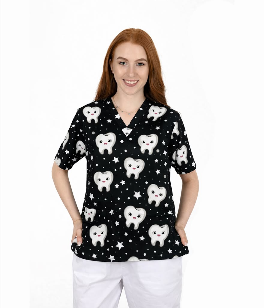 DR-SMILER SCRUB TOP - V-NECK 3 POCKETS