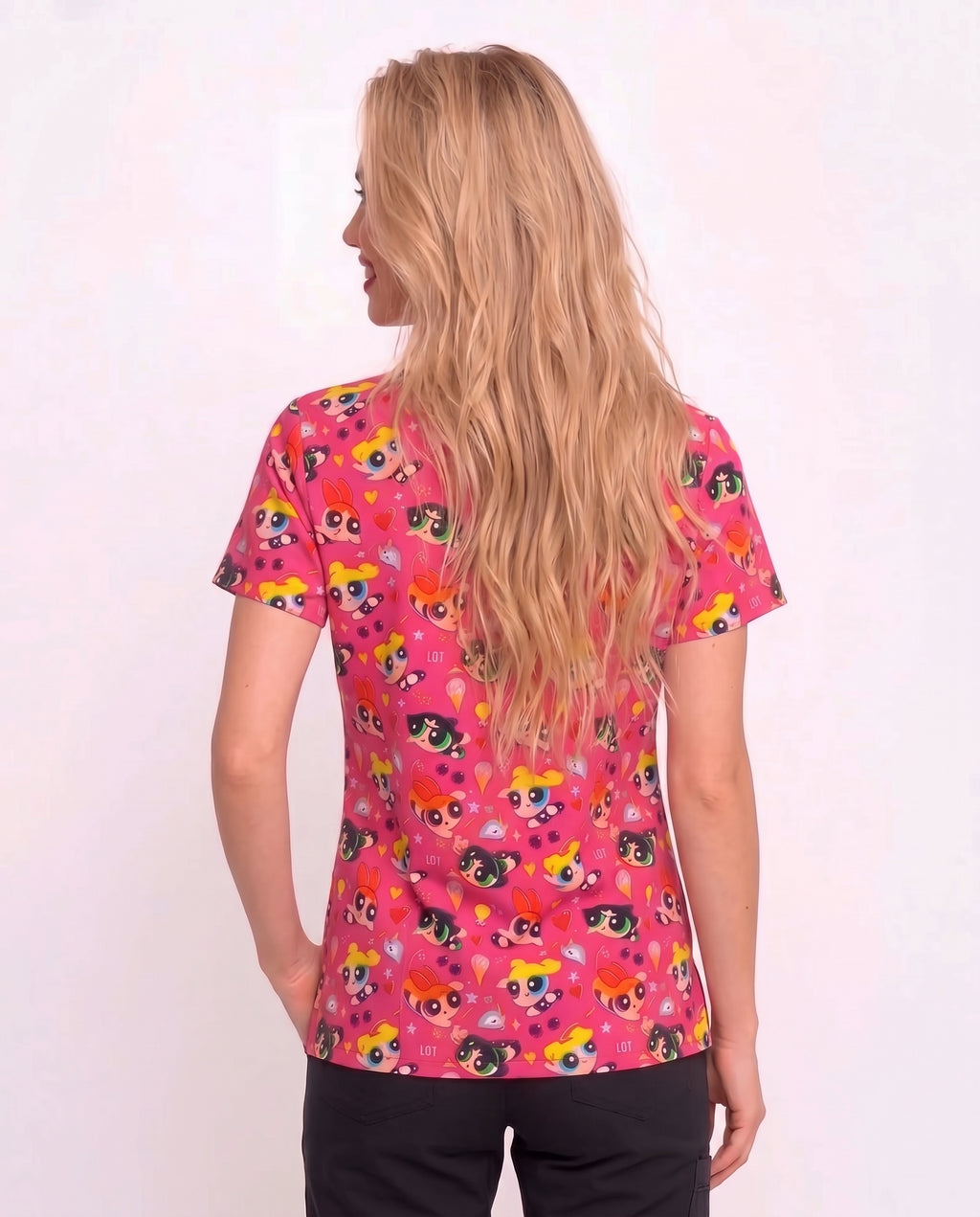 Hero Girls Printed Scrub Top – Cheerful & Professional Comfort