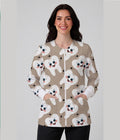 Happy Dent  Printed Long Sleeve Front Zipper Labcoat