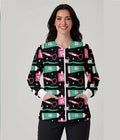 Oral Hygiene Printed Long Sleeve Front Zipper Labcoat