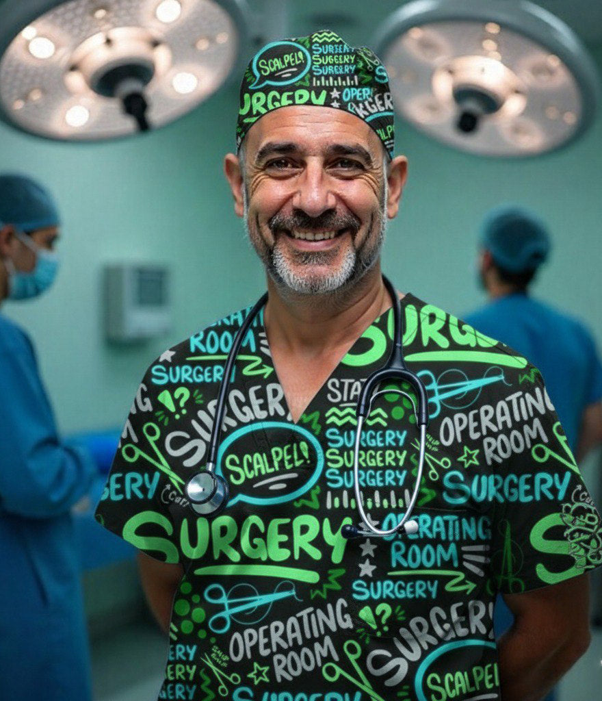 Suture Stars 3-Pocket STRETCH V-Neck Print Scrub Top