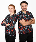 Healthy Heart 3-Pocket STRETCH V-Neck Print Scrub Top