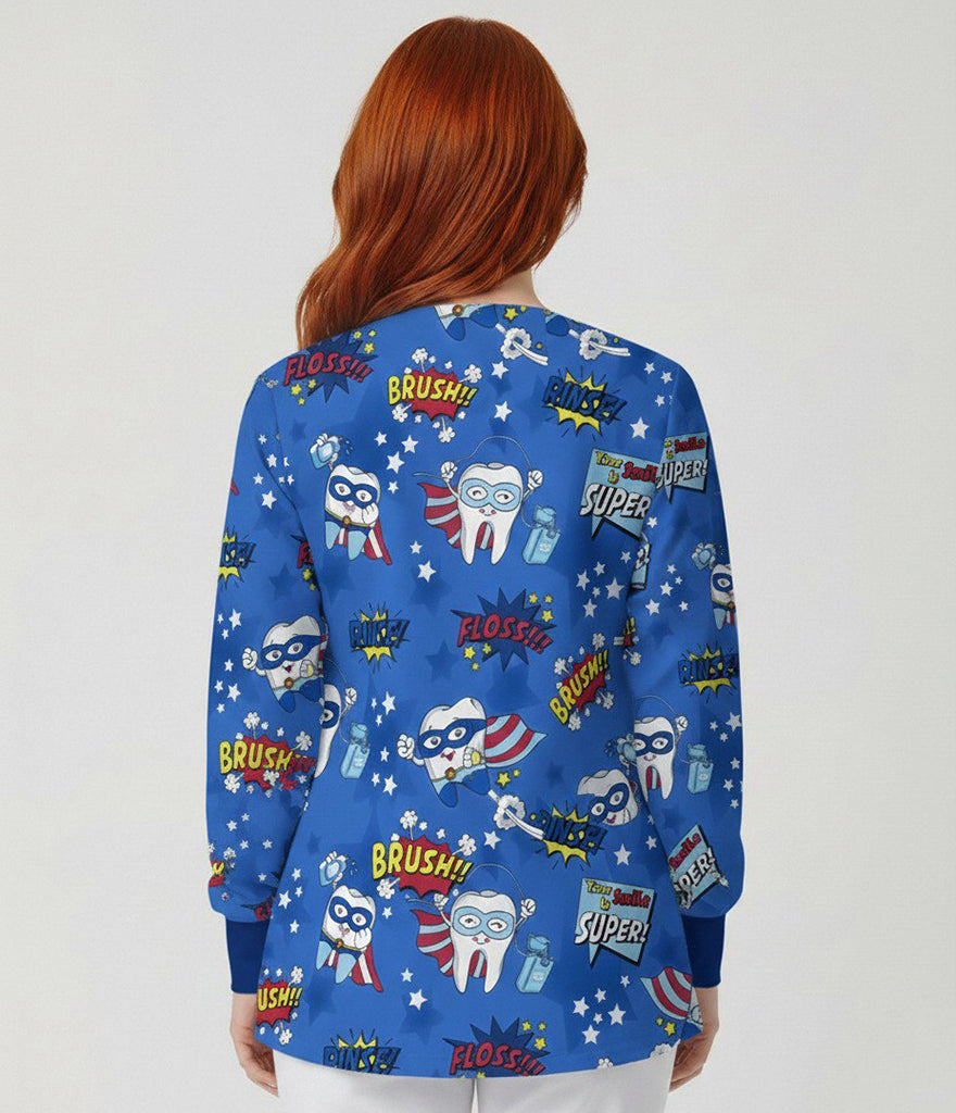 BrushHero Women's Printed Long Sleeve Front Zipper Jacket