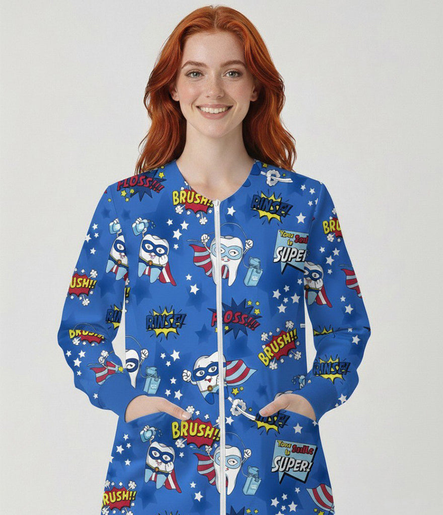 BrushHero Women's Printed Long Sleeve Front Zipper Jacket