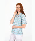Babytooth dental 3-Pocket STRETCH V-Neck Printed Scrub Top